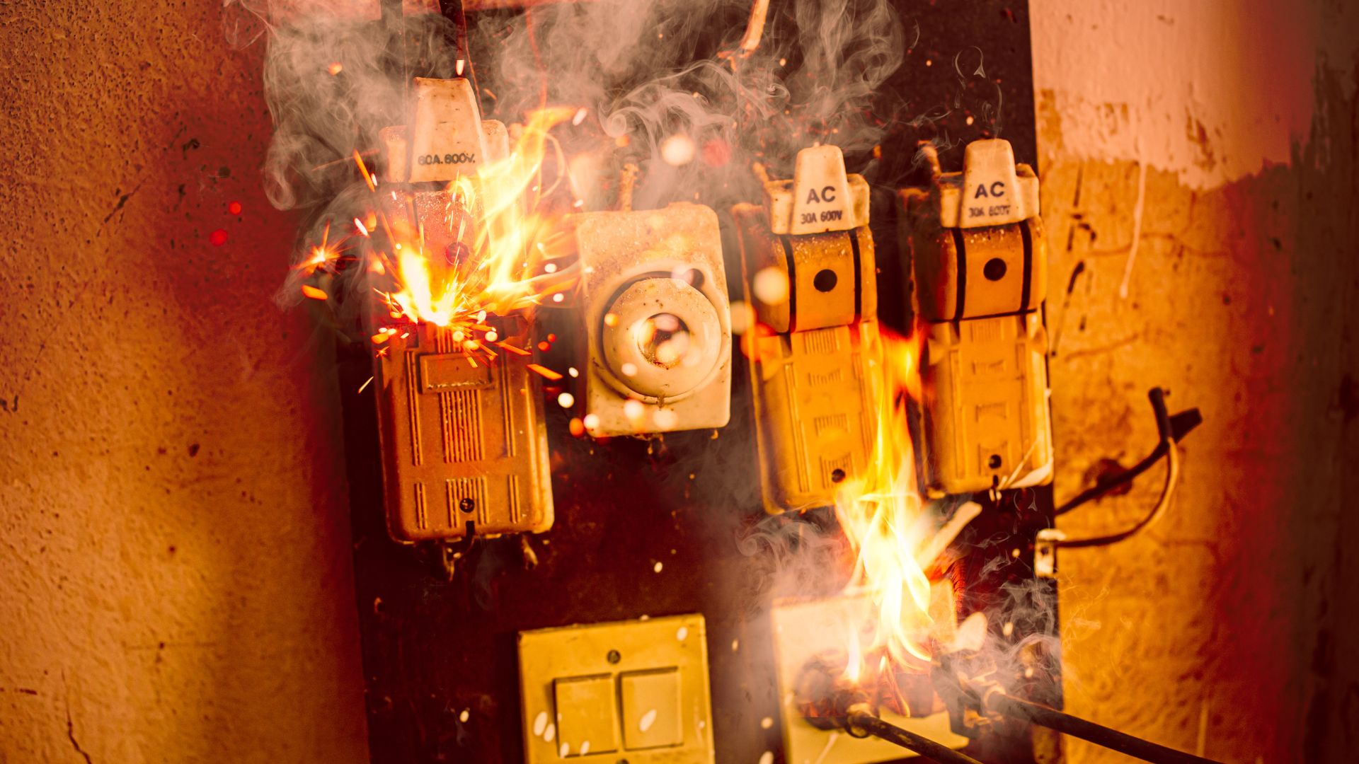 Managing fires involving electricity for electricians