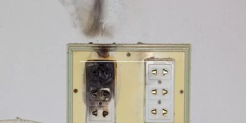 Signs of Burning Around an Electrical Outlet in Mississauga 5